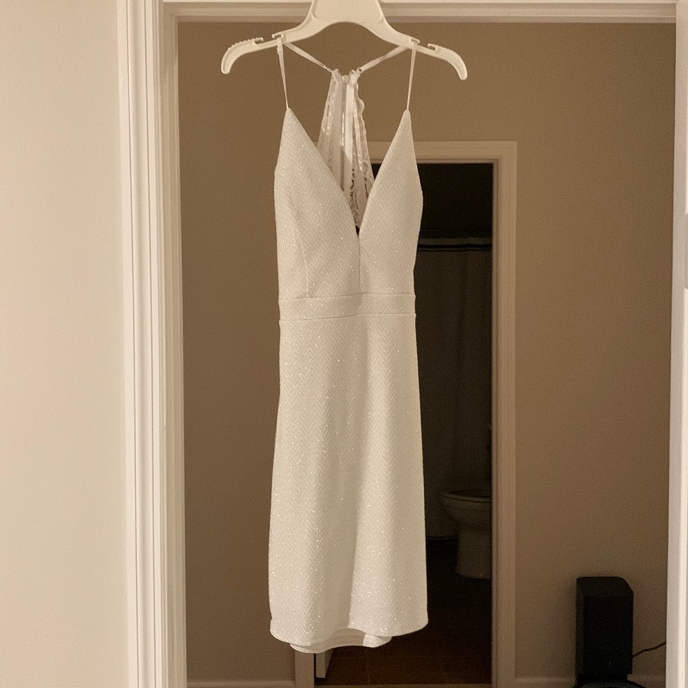 Cream glitter dress. Perfect for bridal events